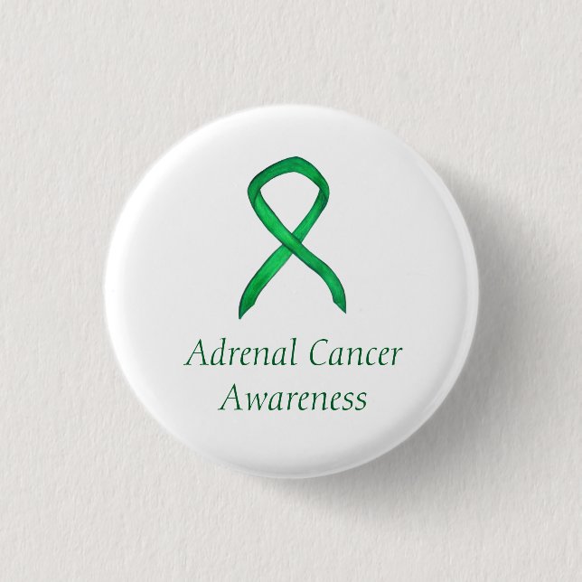 Badge Rond 2,50 Cm Cancer surrénal Sensibilisation au milieu du ruban (Devant)