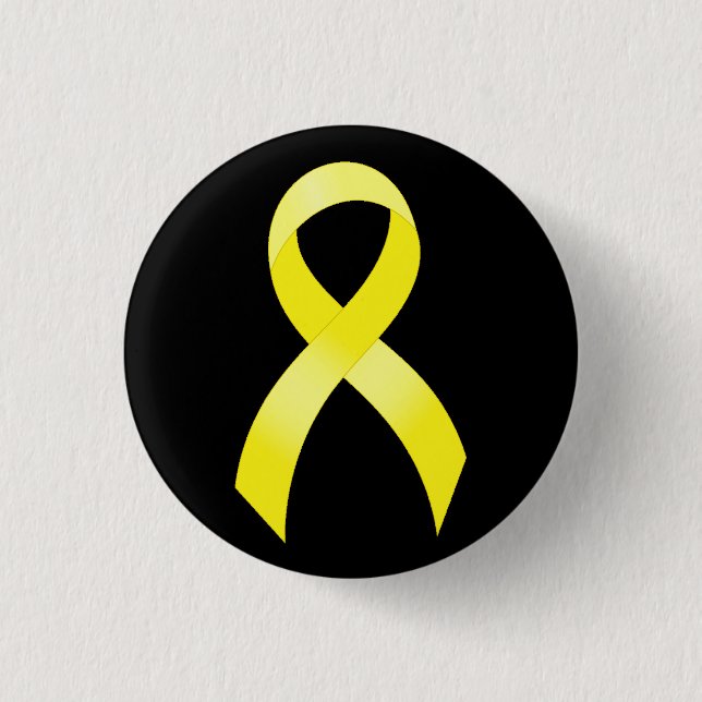 Badge Rond 2,50 Cm Cancer testiculaire Ruban jaune (Devant)