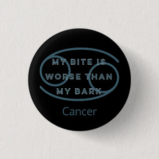 Badge Rond 2,50 Cm Cancer Zodiac Sign Fun Quote Blue Text Birthday