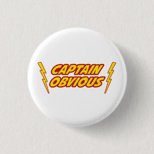 Badge Rond 2,50 Cm Capitaine Obvious Superhero