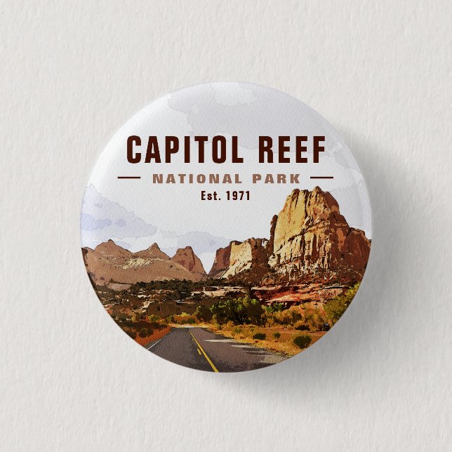 Badge Rond 2,50 Cm Capitol Reef National Park Cathedral Valley Loop (Devant)