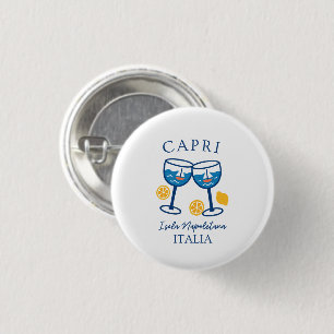 Badge Rond 2,50 Cm Capri Italie Souvenir d'été Pin