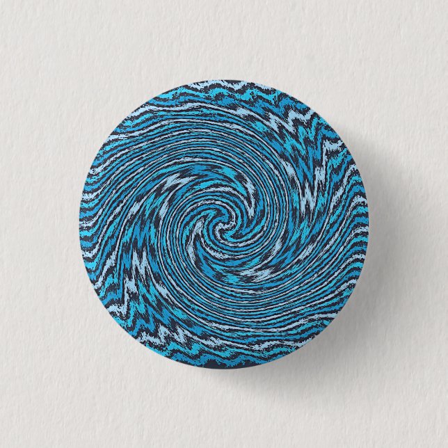 Badge Rond 2,50 Cm Capture du bouton bleu de vague (Devant)