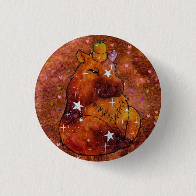 Badge Rond 2,50 Cm Capybara nommé Dream (Devant)