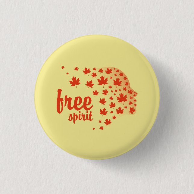Badge Rond 2,50 Cm Cara del espíritu libre, otoño (Devant)
