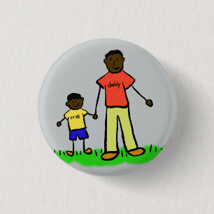 Badge Rond 2,50 Cm Caractère de famille du père et du fils Boutons de
