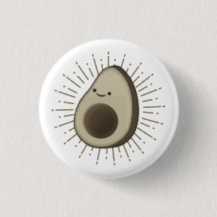 Badge Rond 2,50 Cm Caricature Cute Avocado De Style Vintage
