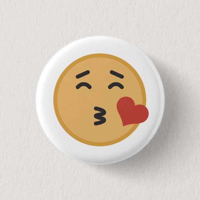 Badge Rond 2,50 Cm Caricature Face Kiss Emoji (Devant)