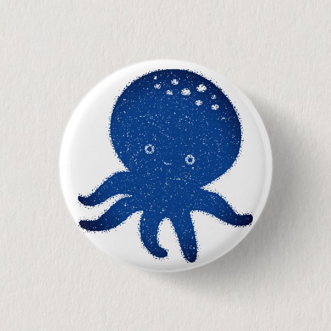 Badge Rond 2,50 Cm Caricature octopus mignonne vieux papier (Devant)