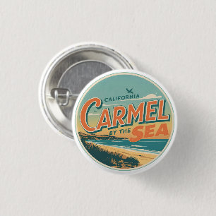 Badge Rond 2,50 Cm Carmel au bord de la mer californie côte pacifique
