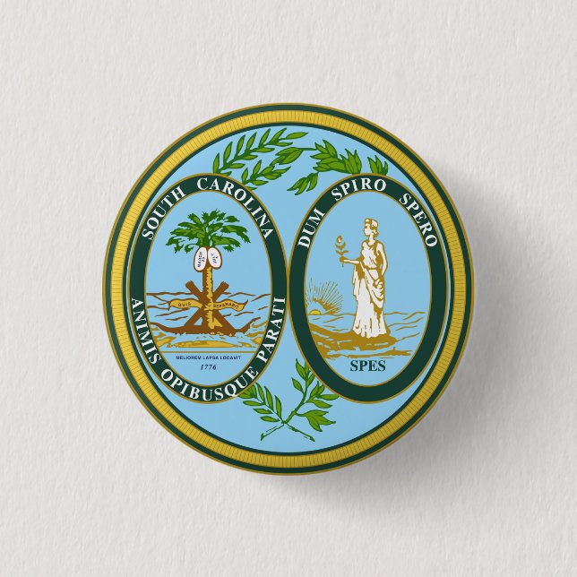 Badge Rond 2,50 Cm Caroline du Sud (Devant)