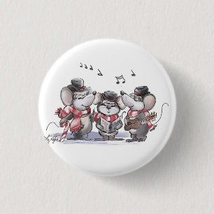 Badge Rond 2,50 Cm Caroling with Mic, Mac & Moe Button