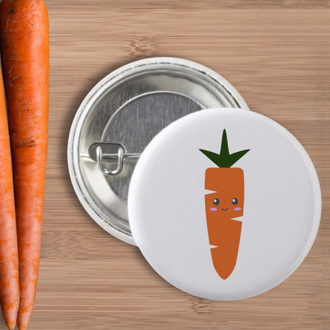 Badge Rond 2,50 Cm Carotte mignonne (Cute Carrot Button)