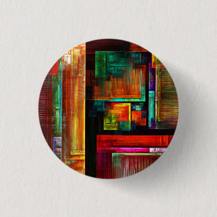 Badge Rond 2,50 Cm Carrés colorés Motif d'art Abstrait moderne #04