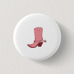 Badge Rond 2,50 Cm Carte à thème bottes de cowgirl, cowboy 