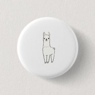 Badge Rond 2,50 Cm Carte à thème lama mignon