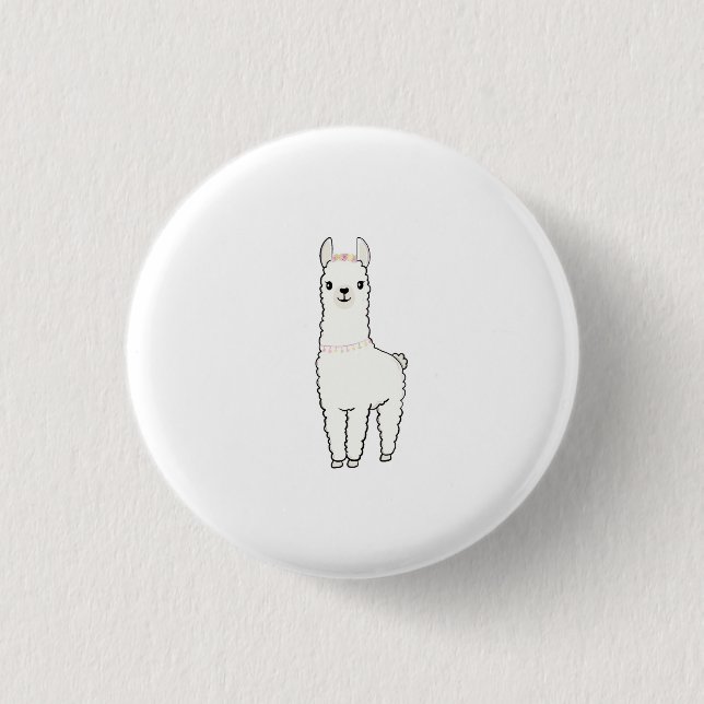 Badge Rond 2,50 Cm Carte à thème lama mignon (Devant)