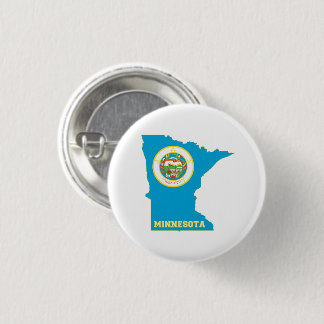 Badge Rond 2,50 Cm Carte du drapeau de l'État du Minnesota