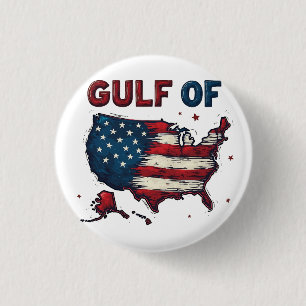 Badge Rond 2,50 Cm Carte du golfe d'Amérique USA Trump USA Golfe du M