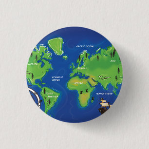 Badge Rond 2,50 Cm Carte du monde