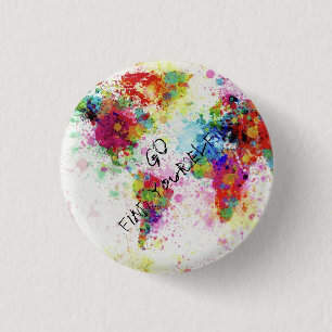 Badge Rond 2,50 Cm Carte du monde original