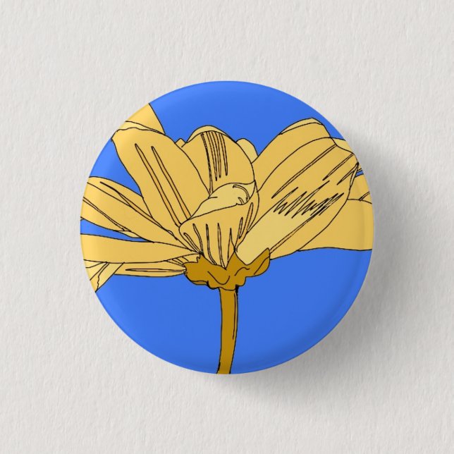 Badge Rond 2,50 Cm Carte fleur jaune (Devant)