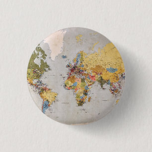 Badge Rond 2,50 Cm carte mondiale