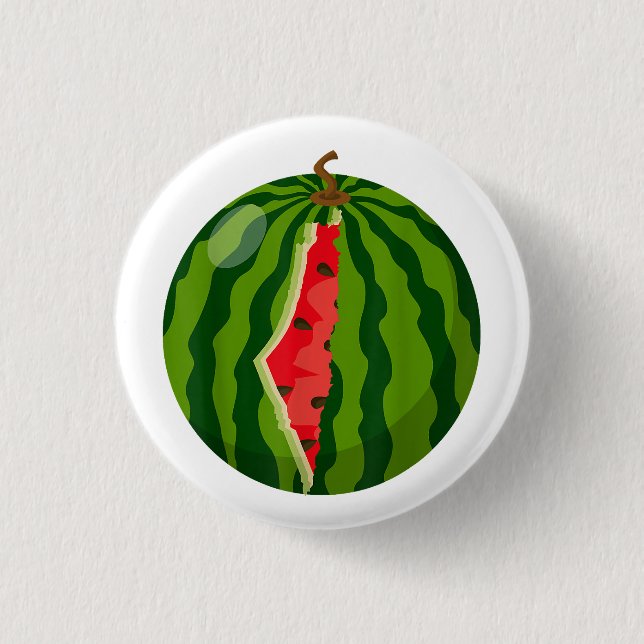 Badge Rond 2,50 Cm Carte Palestine Watermelon Arabe Calligraphie (Devant)