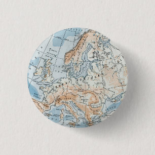 Badge Rond 2,50 Cm Carte physique de l'Europe (1916)
