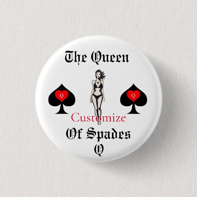 Badge Rond 2,50 Cm Carte Tarot Queen of Spades Thunder_Cove (Devant)
