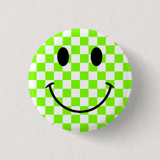 Badge Rond 2,50 Cm Carton de contrôle Chartreuse et face noire