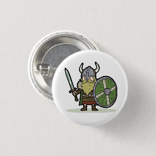 Badge Rond 2,50 Cm Carton Viking Botton Pin