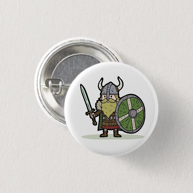 Badge Rond 2,50 Cm Carton Viking Botton Pin (Devant & derrière)