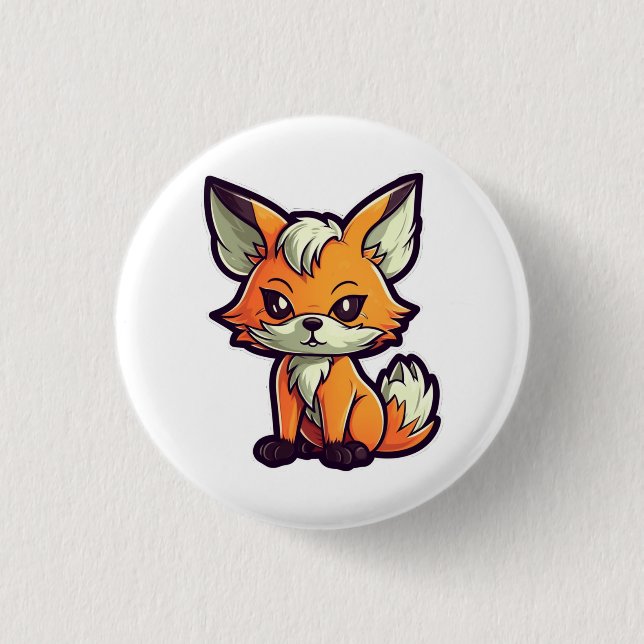 BADGE ROND 2,50 CM CARTOON FOX (Devant)