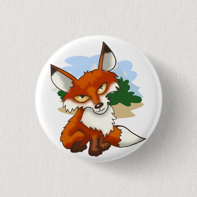Badge Rond 2,50 Cm Cartoon Red Fox (Devant)