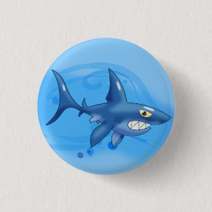 Badge Rond 2,50 Cm Cartoon Shark
