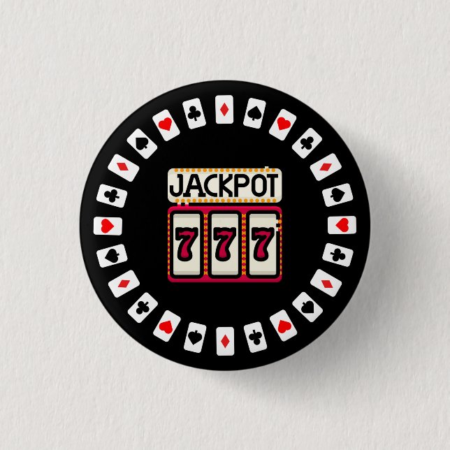 Badge Rond 2,50 Cm Casino Hit the Jackpot 777 (Devant)