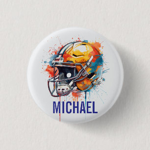 Badge Rond 2,50 Cm Casque de football de motivation inspirante nom