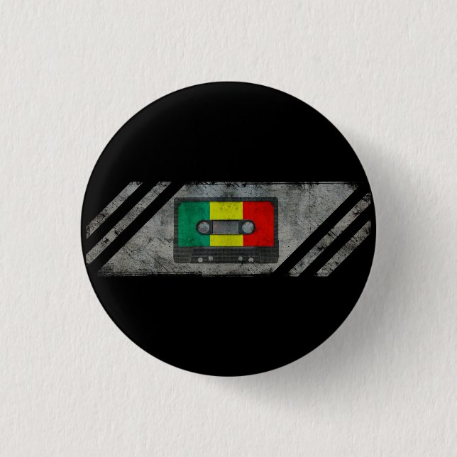 Badge Rond 2,50 Cm Cassette urbaine de reggae (Devant)