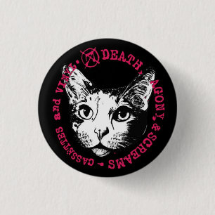 Badge Rond 2,50 Cm Cassettes de mort, d'agonie et de cris et vinyle