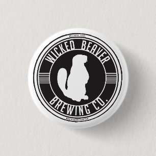 Badge Rond 2,50 Cm Castor mauvais brassant le Pin de Cie.