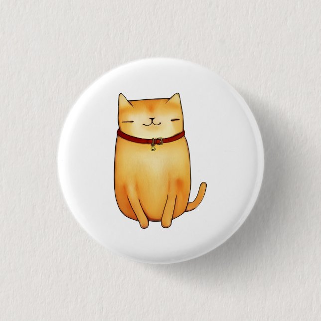 Badge Rond 2,50 Cm Cat (Devant)