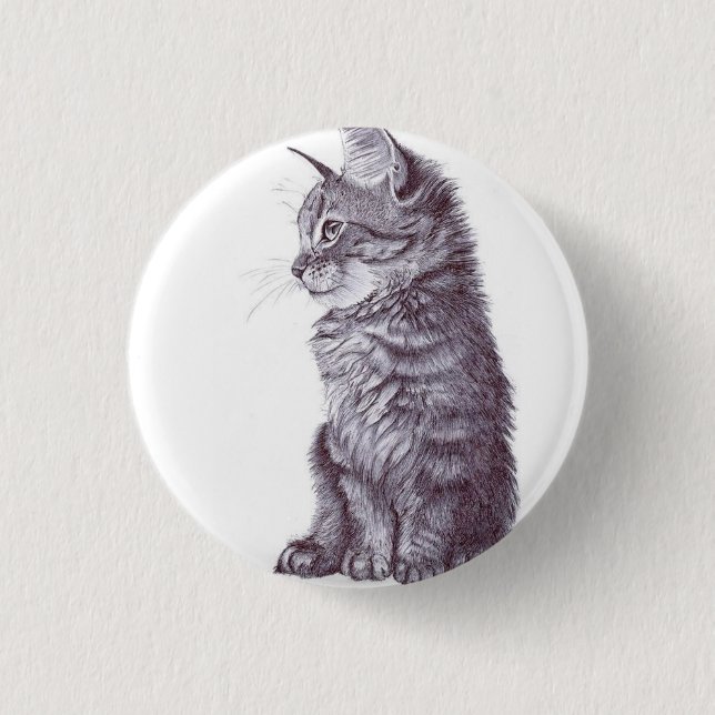 Badge Rond 2,50 Cm Cat (Devant)