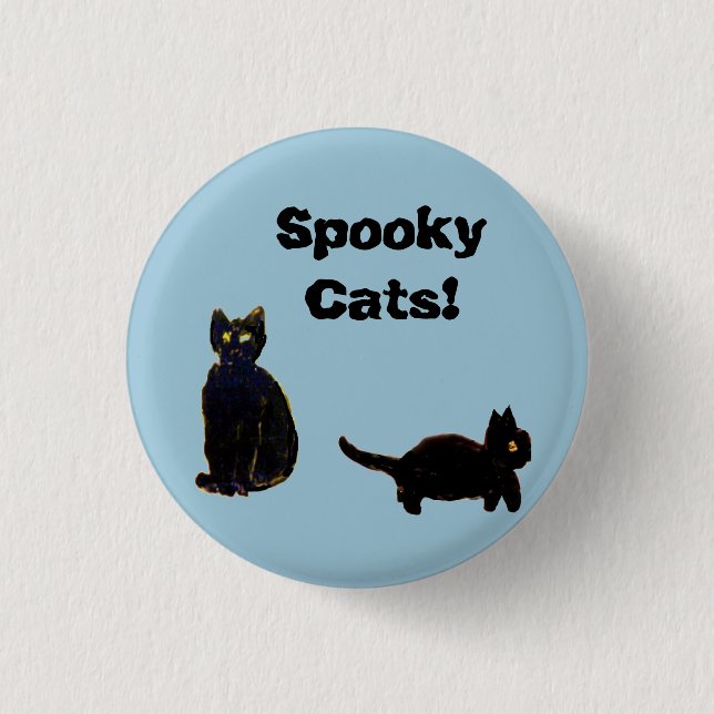 Badge Rond 2,50 Cm Cat Art Two Black Kitty (Devant)