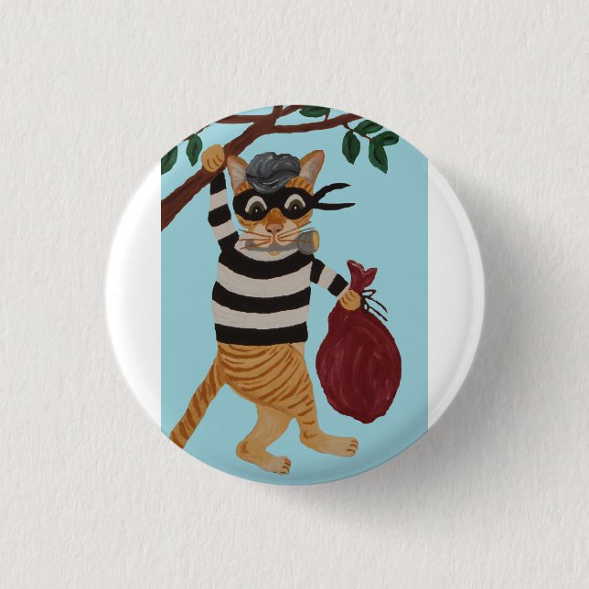 Badge Rond 2,50 Cm Cat Burglar (Devant)