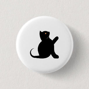Badge Rond 2,50 Cm Cat dit bonjour