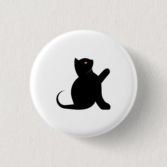 Badge Rond 2,50 Cm Cat dit bonjour (Devant)