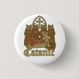 Badge Rond 2,50 Cm Catanic - Mème de culte de chat médiéval