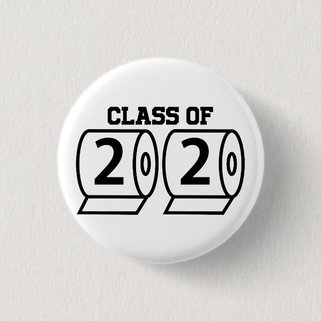 Badge Rond 2,50 Cm Catégorie de 2020 Papier toilette Graduation Senio (Devant)