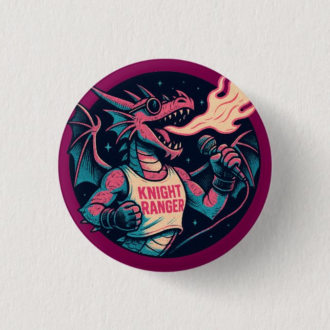 Badge Rond 2,50 Cm Ce dragon crache le feu (Devant)